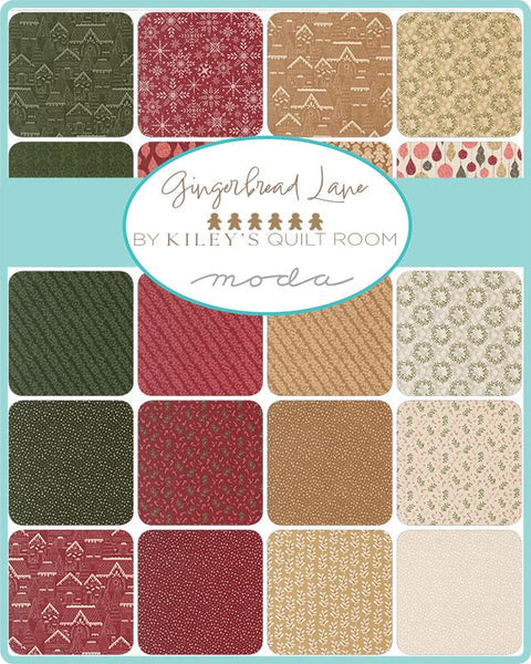 Gingerbread Lane Charm Pack 5-inch Precut Fabric Squares by Kiley's Quilt Room for Moda Fabrics (42 pcs)