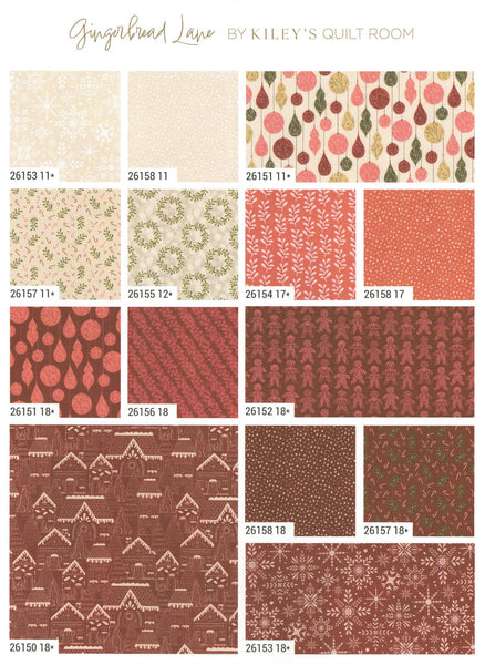 Gingerbread Lane Charm Pack 5-inch Precut Fabric Squares by Kiley's Quilt Room for Moda Fabrics (42 pcs)