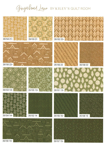 Gingerbread Lane Charm Pack 5-inch Precut Fabric Squares by Kiley's Quilt Room for Moda Fabrics (42 pcs)