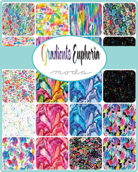 GRADIENTS EUPHORIA Charm Pack by Moda Fabrics 100% Cotton 5-inch Precut Fabric Squares (42 pcs)