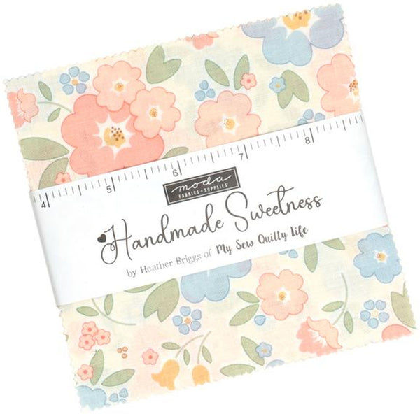 HANDMADE SWEETNESS Charm Pack by Heather Briggs 100% Cotton 5-inch Precut Fabric Craft Squares (42 pcs)