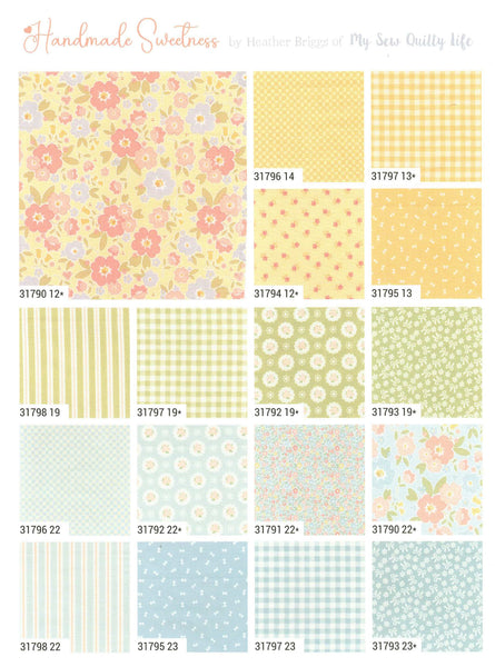 HANDMADE SWEETNESS Layer Cake by Heather Briggs 100% Cotton 10-inch Precut Craft Fabric Squares (42 pcs)