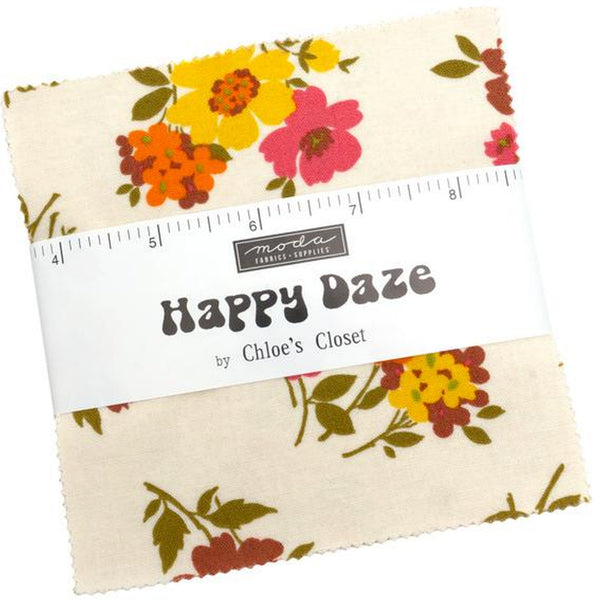 Happy Daze Charm Pack 5-inch Precut Fabric Squares by Chloe's Closet for Moda Fabrics (42 pcs)