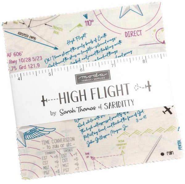 High Flight Charm Pack 5-inch Precut Fabric Squares by Sarah Thomas for Moda Fabrics (42 pcs)