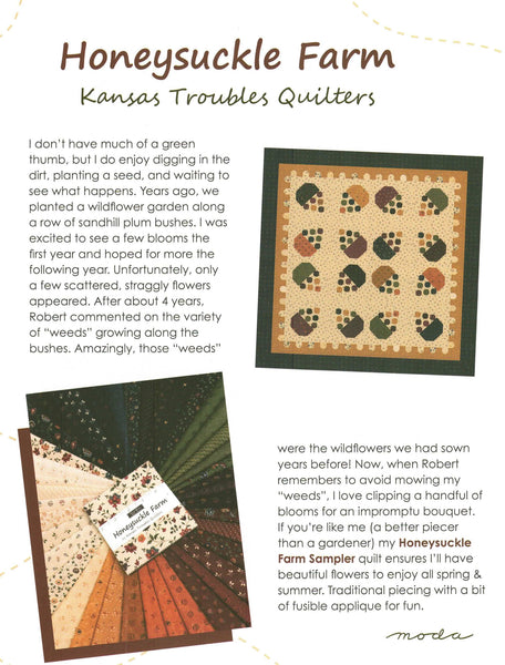 HONEYSUCKLE FARM Charm Pack by Kansas Troubles Quilters 100% Cotton 5-inch Precut Fabric Craft Squares (42 pcs)