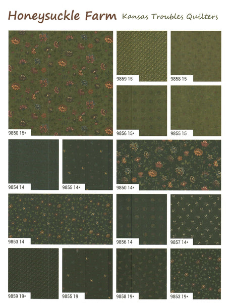 HONEYSUCKLE FARM Charm Pack by Kansas Troubles Quilters 100% Cotton 5-inch Precut Fabric Craft Squares (42 pcs)