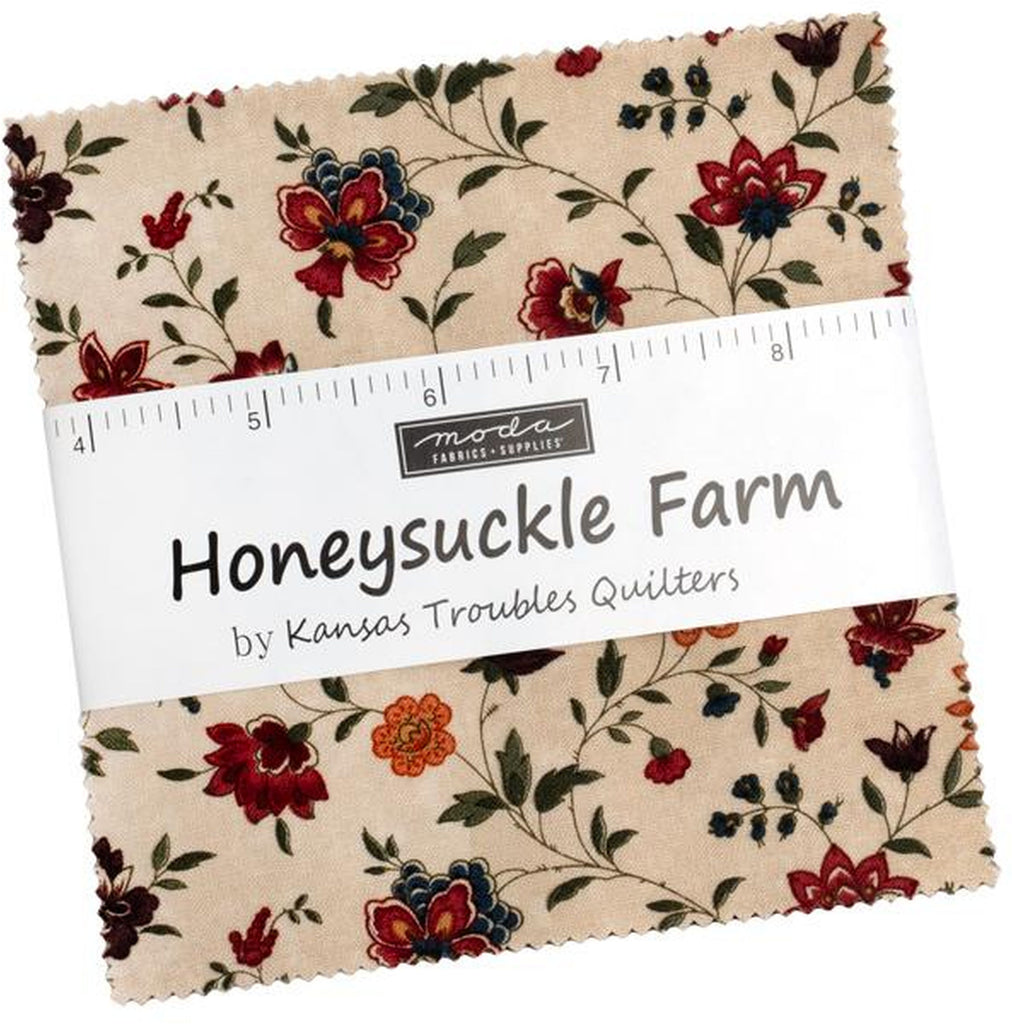 HONEYSUCKLE FARM Charm Pack by Kansas Troubles Quilters 100% Cotton 5-inch Precut Fabric Craft Squares (42 pcs)