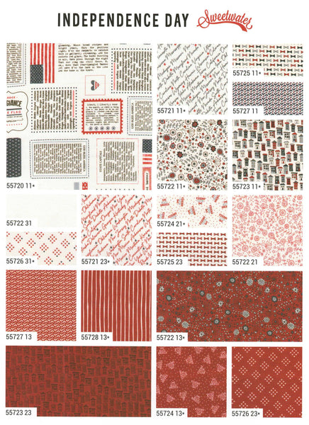 Independence Day Charm Pack 5-inch Precut Fabric Squares by Sweetwater for Moda Fabrics (42 pcs)