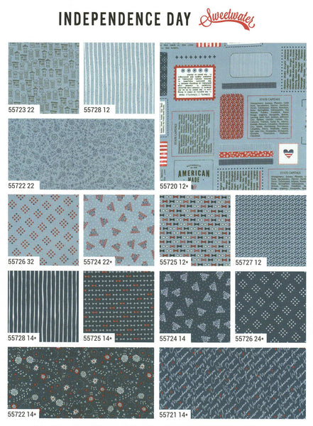 Independence Day Charm Pack 5-inch Precut Fabric Squares by Sweetwater for Moda Fabrics (42 pcs)