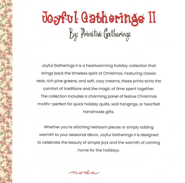 Joyful Gatherings II Charm Pack 5-inch Precut Fabric Squares by Primitive Gatherings for Moda Fabrics (42 pcs)