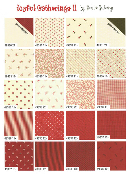 Joyful Gatherings II Charm Pack 5-inch Precut Fabric Squares by Primitive Gatherings for Moda Fabrics (42 pcs)