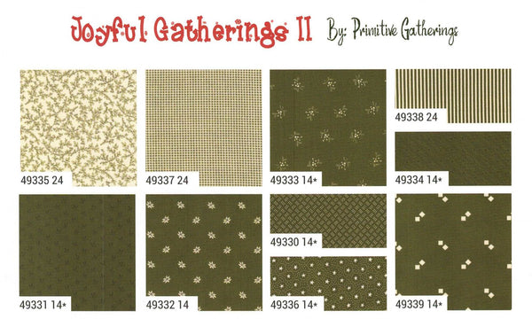 Joyful Gatherings II Charm Pack 5-inch Precut Fabric Squares by Primitive Gatherings for Moda Fabrics (42 pcs)