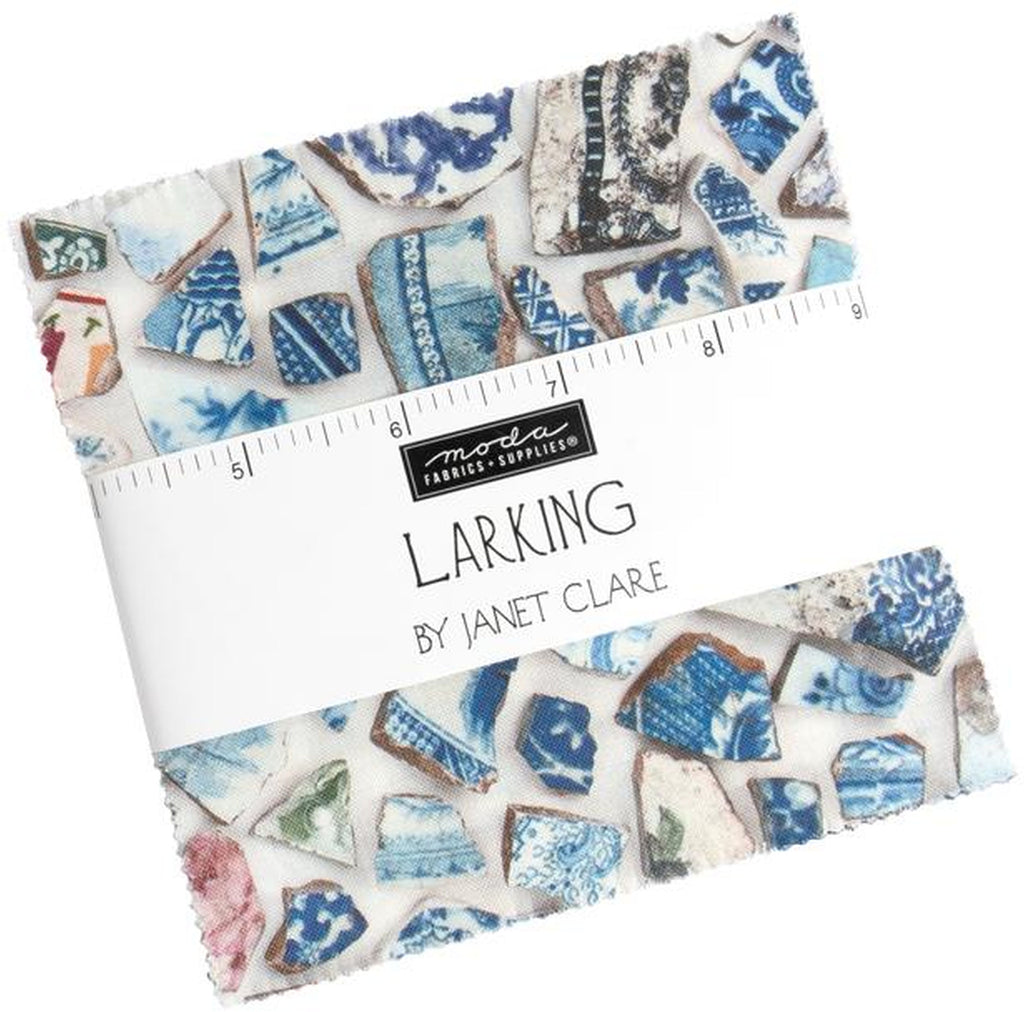 Larking Charm Pack 5-inch Precut Fabric Squares by Janet Clare for Moda Fabrics (42 pcs)