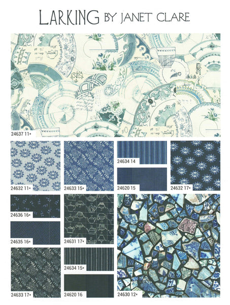 Larking Charm Pack 5-inch Precut Fabric Squares by Janet Clare for Moda Fabrics (42 pcs)