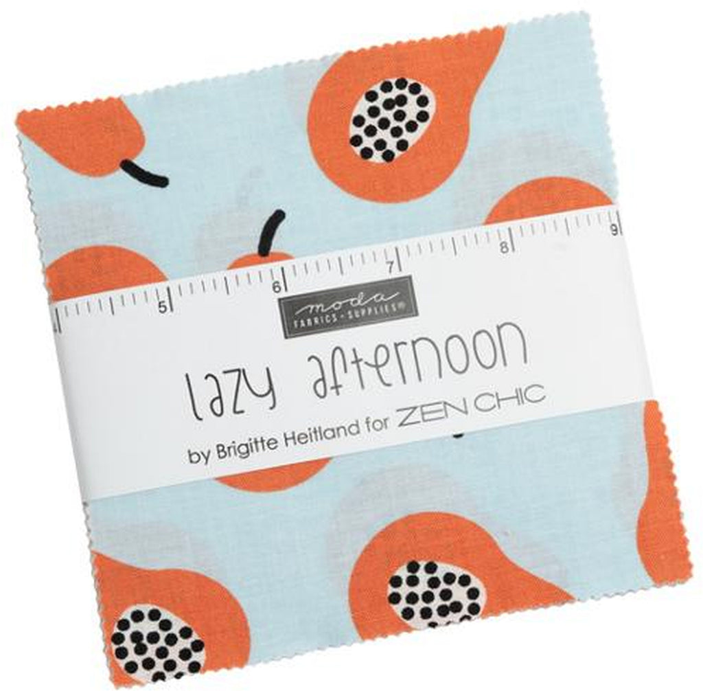 Lazy Afternoon Charm Pack 5-inch Precut Fabric Squares by Zen Chic for Moda Fabrics (42 pcs)