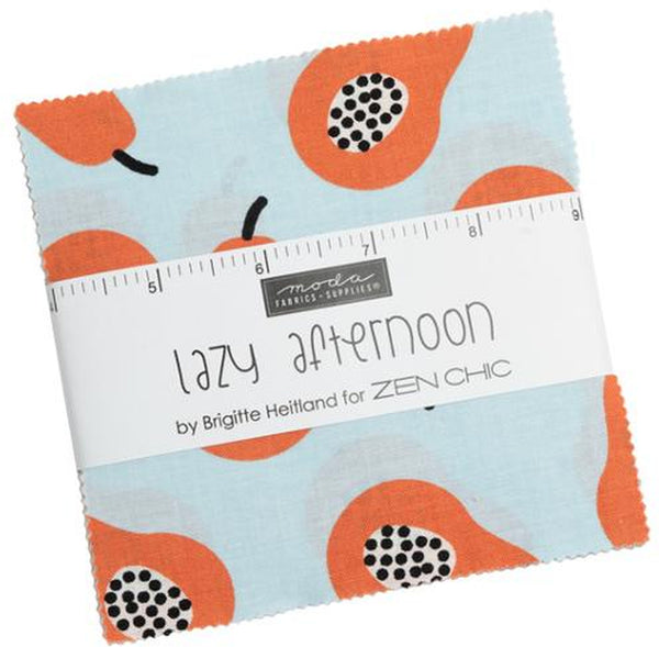 Lazy Afternoon Charm Pack 5-inch Precut Fabric Squares by Zen Chic for Moda Fabrics (42 pcs)