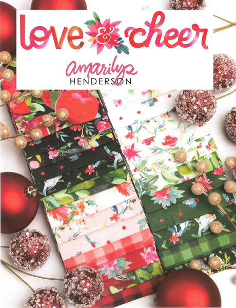 Charm bundle contains forty-two 5-inch 100% cotton assorted precut fabric squares from the Love & Cheer collection by Amarilys Henderson for Moda Fabrics (42 squares for piecing and patchwork in the Charm Pack). 