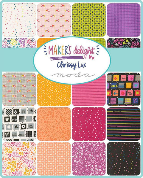 MAKER'S DELIGHT Charm Pack by Chrissy Lux 100% Cotton 5-inch Precut Fabric Craft Squares (42 pcs)