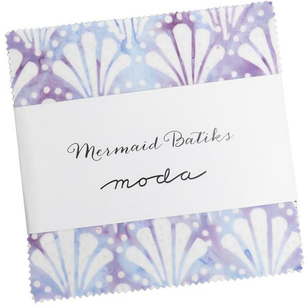 Mermaid Batiks Charm Pack 5-inch Precut Fabric Squares by Moda Fabrics (42 pcs)