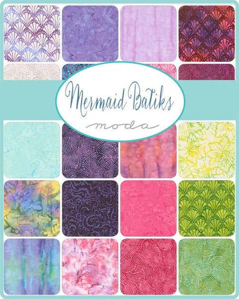 Mermaid Batiks Charm Pack 5-inch Precut Fabric Squares by Moda Fabrics (42 pcs)