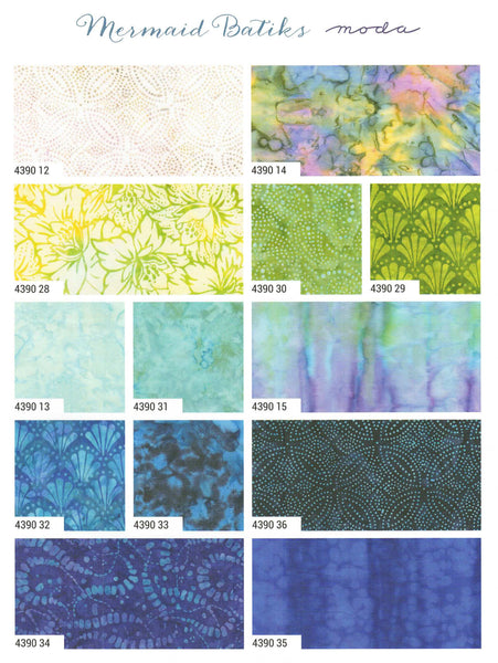 Mermaid Batiks Layer Cake 10-inch Precut Fabric Squares by Moda Fabrics (42 pcs)