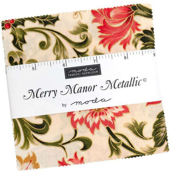 Merry Manor Charm Pack 5-inch Precut Fabric Squares by Moda Fabrics (42 pcs)