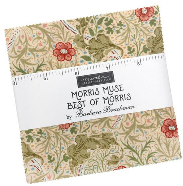 Morris Muse Charm Pack 5-inch Precut Fabric Squares by Barbara Brackman for Moda Fabrics (42 pcs)