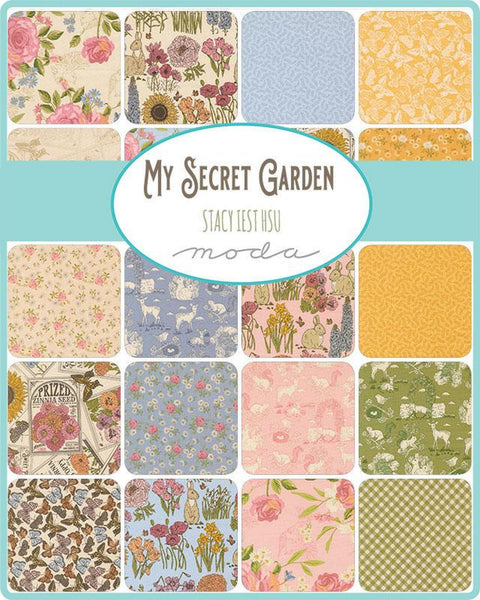 MY SECRET GARDEN Charm Pack by Stacy Iest Hsu 100% Cotton 5-inch Precut Fabric Squares (42 pcs)