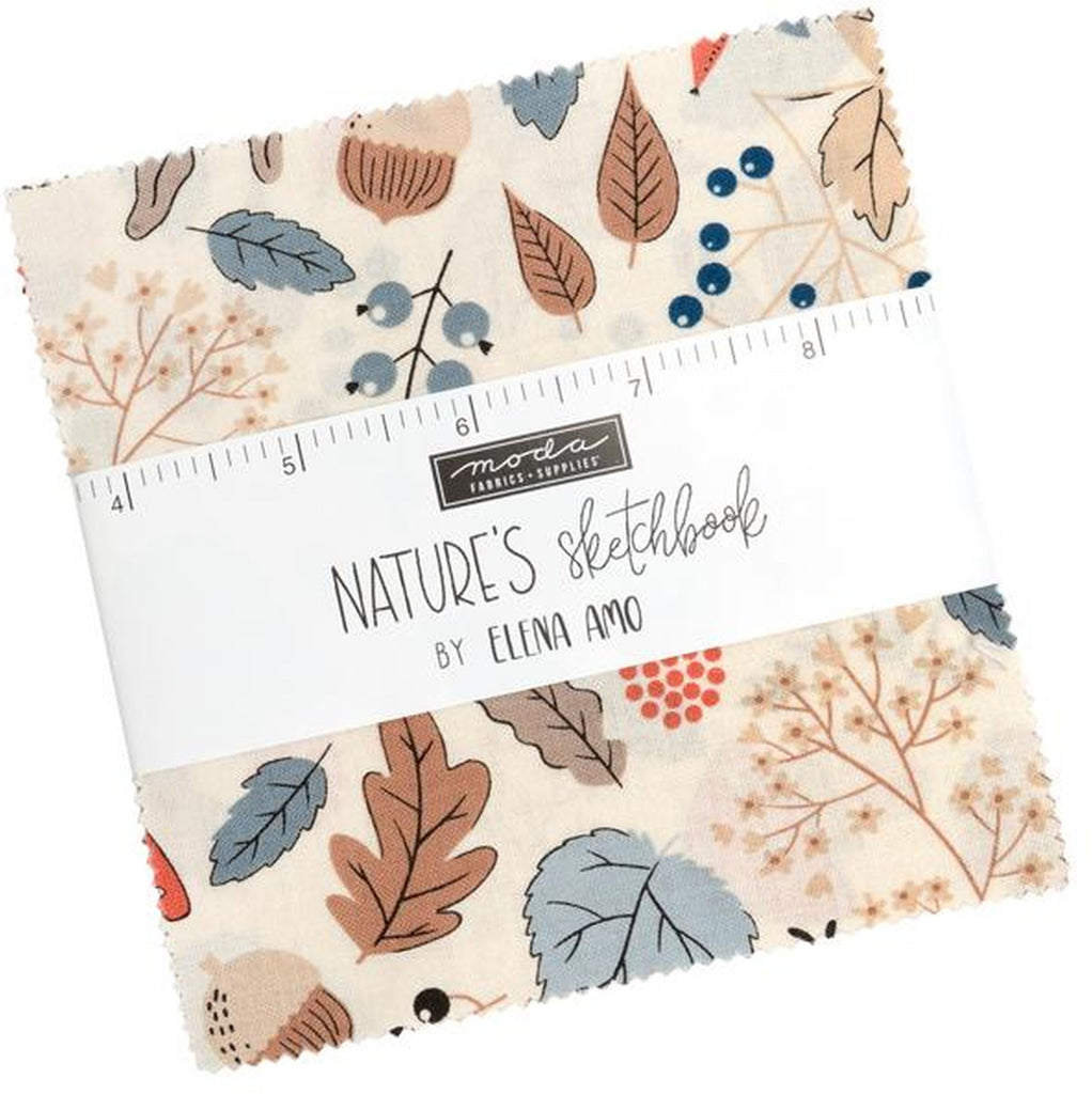 Moda Fabrics Nature's Sketchbook Charm Pack by Elena Amo 5-inch Precut Fabric Squares (42 pcs)