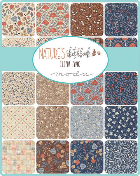 Moda Fabrics Nature's Sketchbook Charm Pack by Elena Amo 5-inch Precut Fabric Squares (42 pcs)