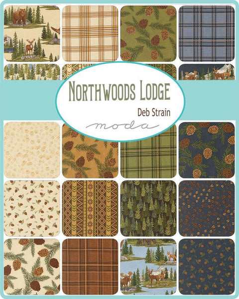 NORTHWOODS LODGE Charm Pack by Deb Strain 100% Cotton 5-inch Precut Fabric Squares (42 pcs)