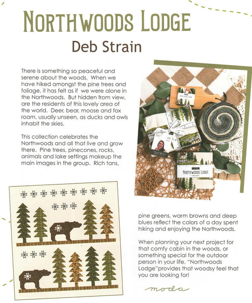 NORTHWOODS LODGE Charm Pack by Deb Strain 100% Cotton 5-inch Precut Fabric Squares (42 pcs)