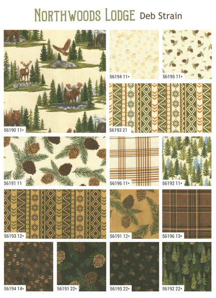 NORTHWOODS LODGE Charm Pack by Deb Strain 100% Cotton 5-inch Precut Fabric Squares (42 pcs)