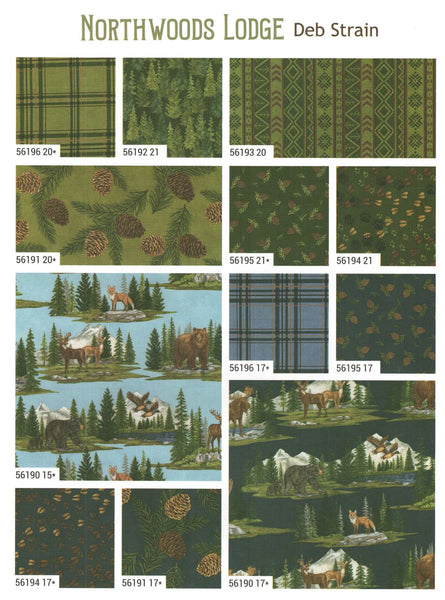 NORTHWOODS LODGE Charm Pack by Deb Strain 100% Cotton 5-inch Precut Fabric Squares (42 pcs)