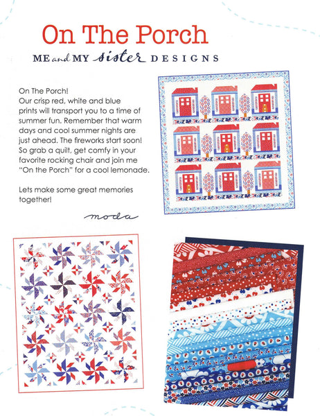 ON THE PORCH Charm Pack by Me & My Sister Designs 100% Cotton 5-inch Precut Fabric Craft Squares (42 pcs)