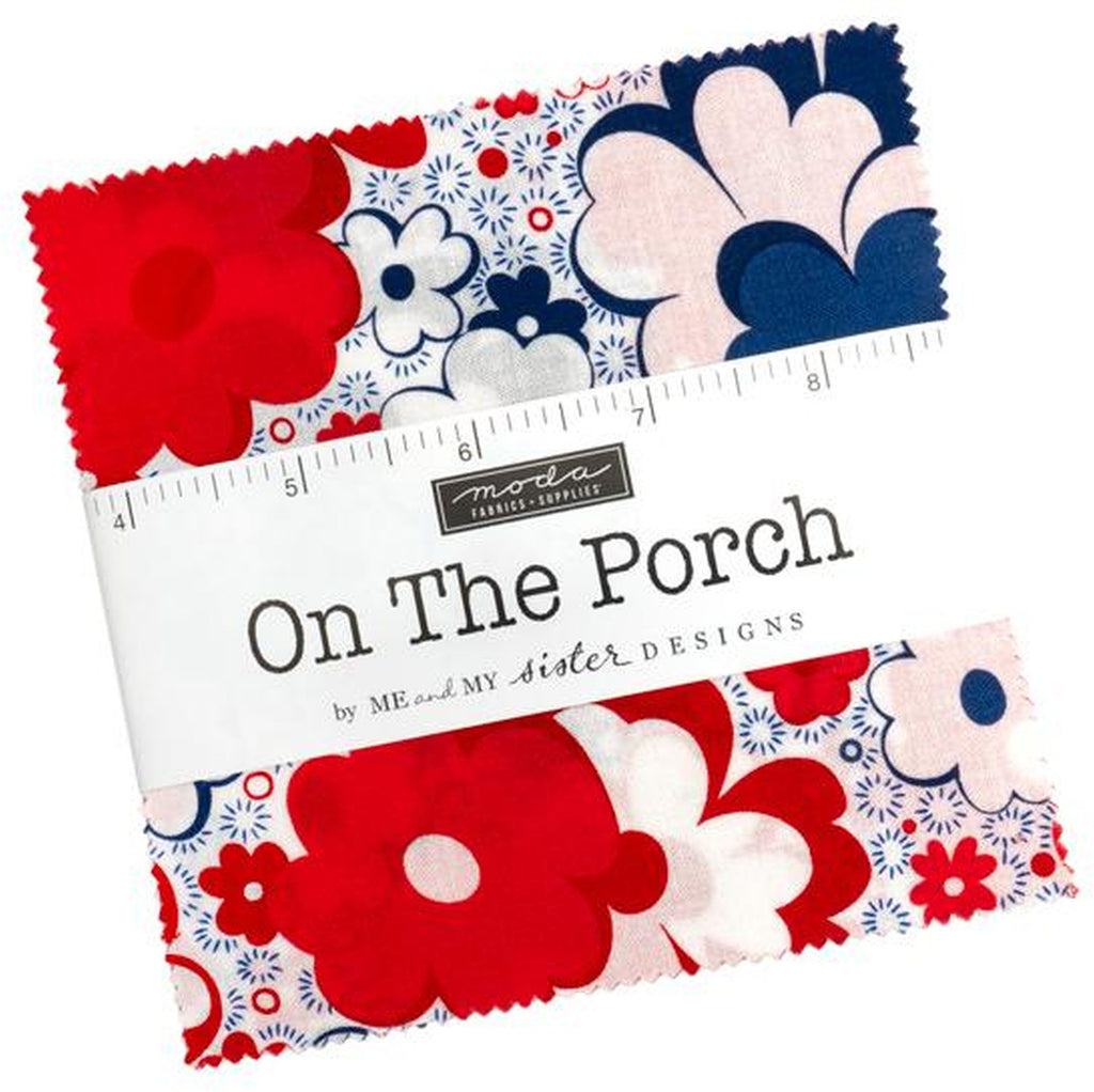 ON THE PORCH Charm Pack by Me & My Sister Designs 100% Cotton 5-inch Precut Fabric Craft Squares (42 pcs)