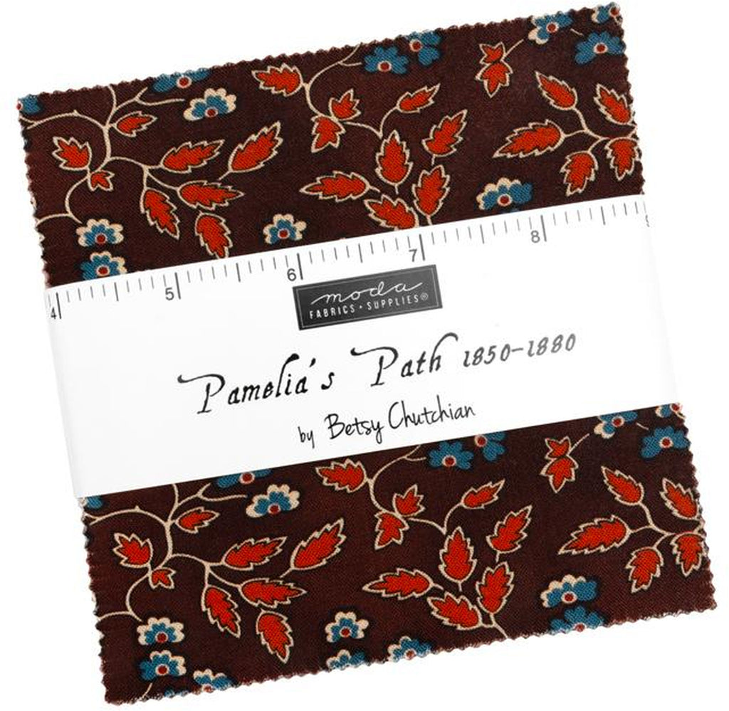 Pamelia's Path Charm Pack 5-inch Precut Fabric Squares by Betsy Chutchain for Moda Fabrics (42 pcs)
