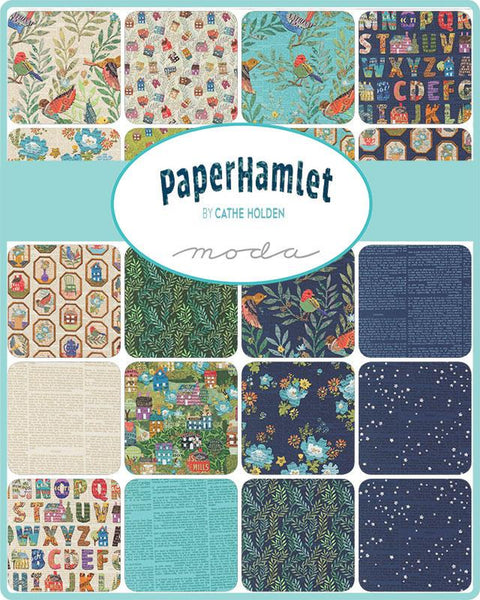 PAPER HAMLET Charm Pack by Cathe Holden 100% Cotton 5-inch Precut Fabric Craft Squares (42 pcs)