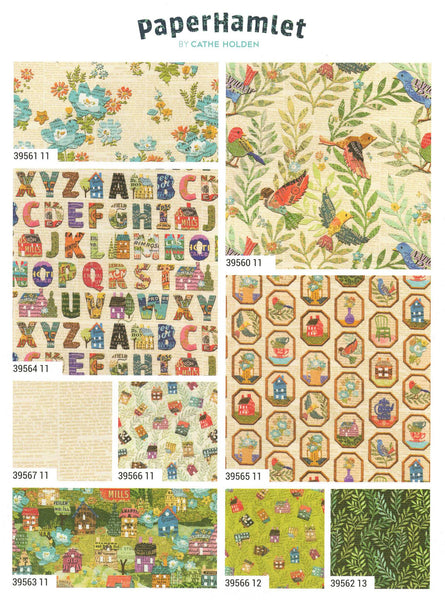 PAPER HAMLET Charm Pack by Cathe Holden 100% Cotton 5-inch Precut Fabric Craft Squares (42 pcs)