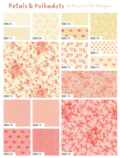 Petals & Polka Dots Charm Pack 5-inch Precut Fabric Squares by Bunny Hill Designs for Moda Fabrics (42 pcs)