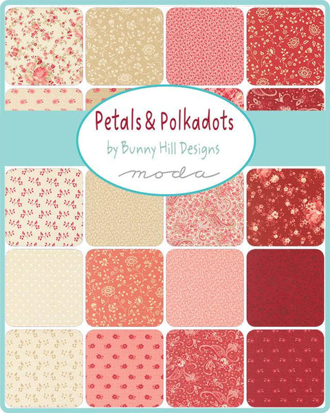 Petals & Polka Dots Charm Pack 5-inch Precut Fabric Squares by Bunny Hill Designs for Moda Fabrics (42 pcs)