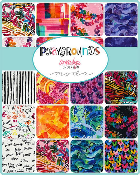 PLAYGROUNDS Charm Pack by Amarilys Henderson 100% Cotton 5-inch Precut Fabric Craft Squares (42 pcs)