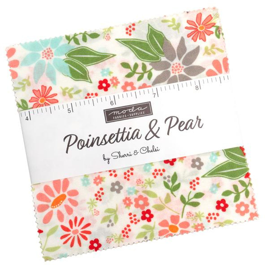 Poinsettia & Pear Charm Pack 5-inch Precut Fabric Squares by Sherri & Chelsi for Moda Fabrics (42 pcs)