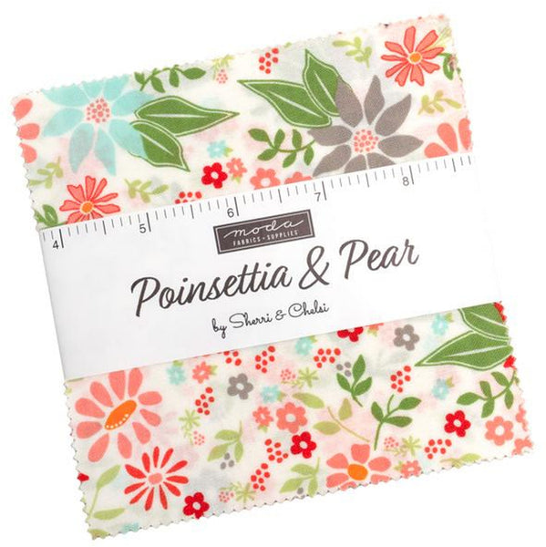 Poinsettia & Pear Charm Pack 5-inch Precut Fabric Squares by Sherri & Chelsi for Moda Fabrics (42 pcs)