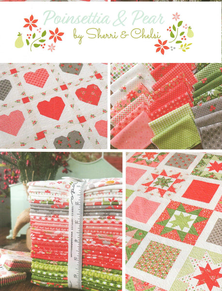 Poinsettia & Pear Charm Pack 5-inch Precut Fabric Squares by Sherri & Chelsi for Moda Fabrics (42 pcs)