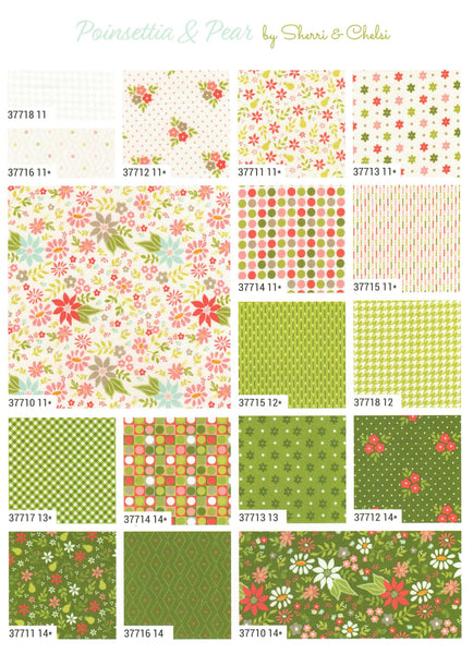Poinsettia & Pear Charm Pack 5-inch Precut Fabric Squares by Sherri & Chelsi for Moda Fabrics (42 pcs)