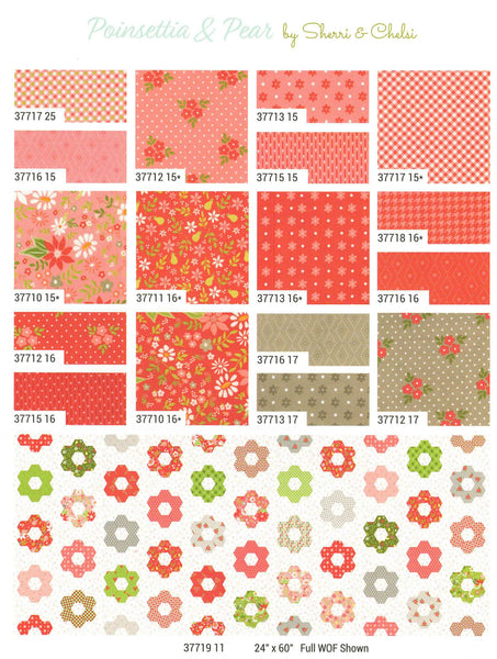 Poinsettia & Pear Charm Pack 5-inch Precut Fabric Squares by Sherri & Chelsi for Moda Fabrics (42 pcs)