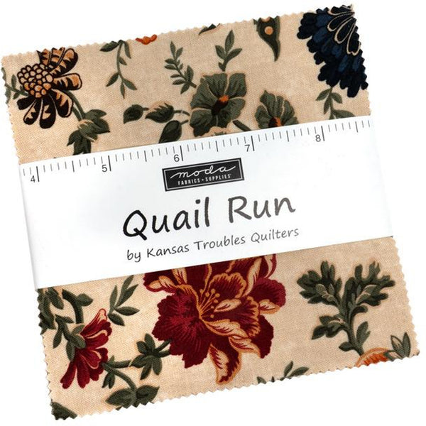 Quail Run Charm Pack 5-inch Precut Fabric Squares by Kansas Troubles Quilters for Moda Fabrics (42 pcs)