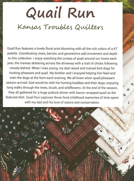 Quail Run Charm Pack 5-inch Precut Fabric Squares by Kansas Troubles Quilters for Moda Fabrics (42 pcs)