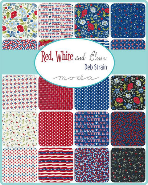Red White & Bloom Layer Cake by Deb Strain 100% Cotton 10-inch Precut Craft Fabric Squares (42 pcs)